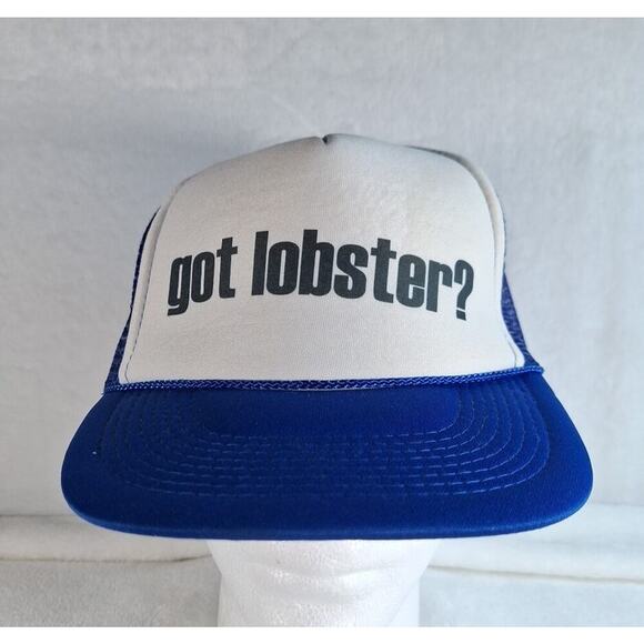 Vintage Got Lobster? Trucker Hat Cap Snapback Rope Foam Blue Meshback - Picture 1 of 8